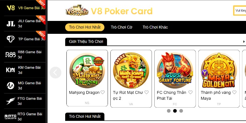 Danh sách 8 sảnh chơi game bài tại nhà cái Win55